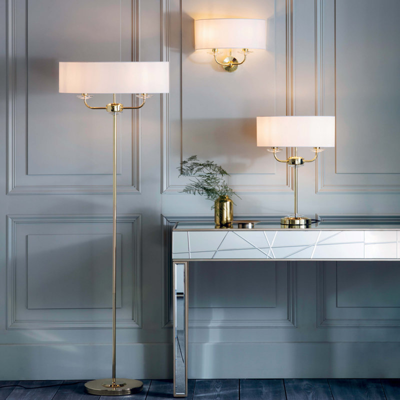 Basilia 157cm Traditional Floor Lamp, Brass