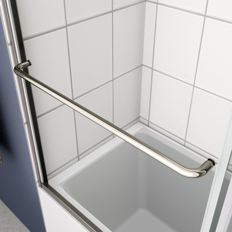 Porte de douche à dérivation, porte coulissante, avec verre trempé de 1/4 po