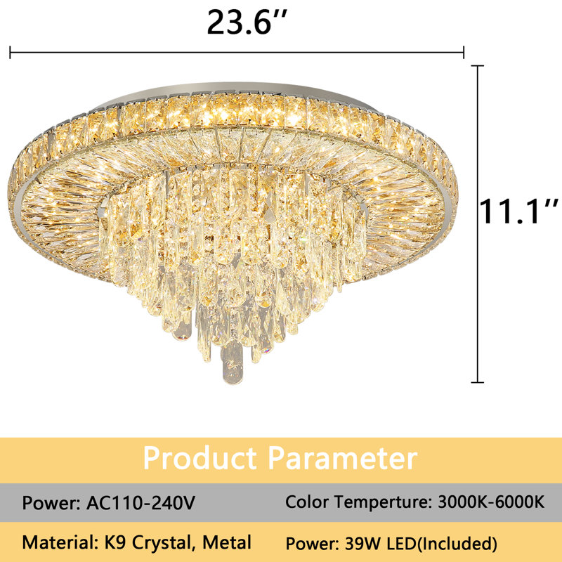 Lustre en cristal Glam, Chrome chrome