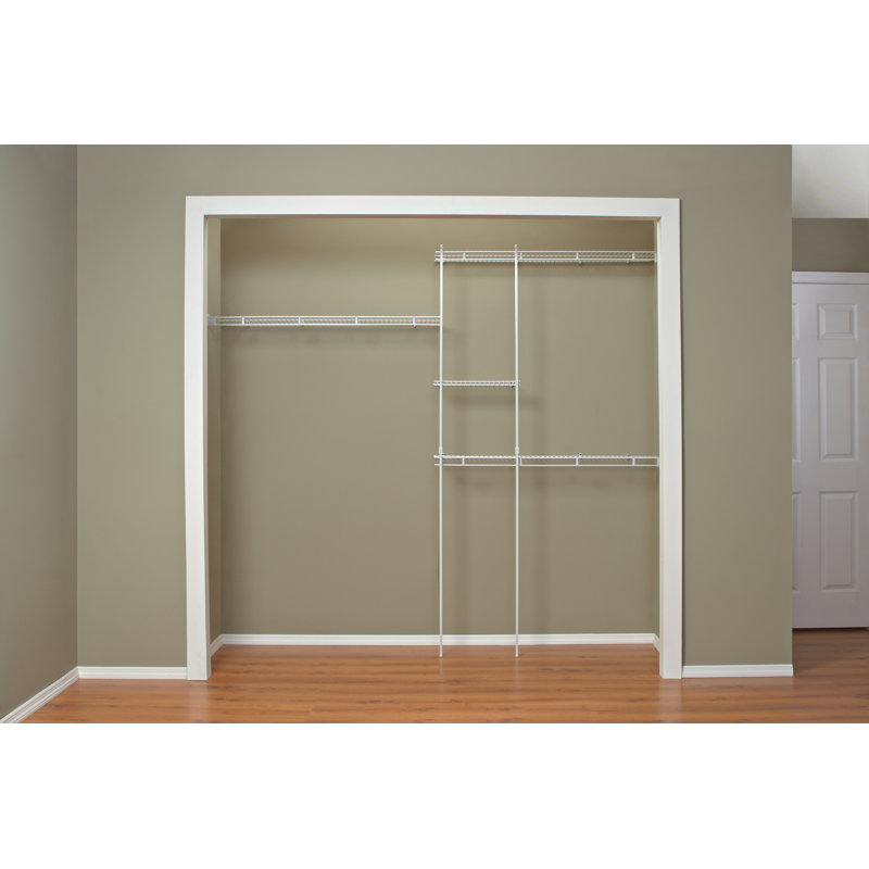 White Adjustable Vinyl-Coated Steel Closet Organizer Kit