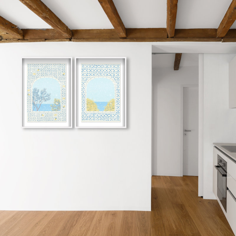Mediterranean Window Set Set by Oliver Gal, 51"H x 35"W, White Shadowbox