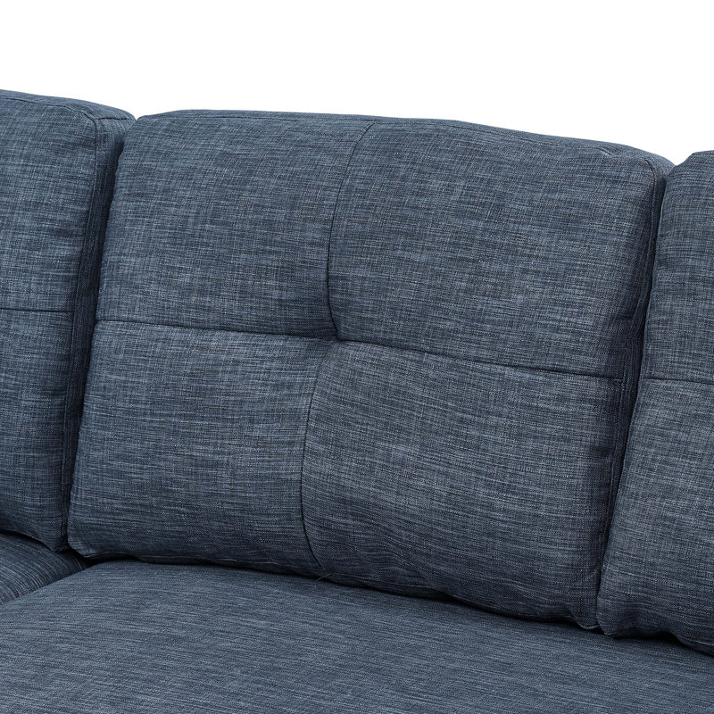 76.5" Linen Blend Upholstered Sectional Sofa With Pull-Out Bed, Reversible Storage Chaise & Tufted Design - Easy Assembly