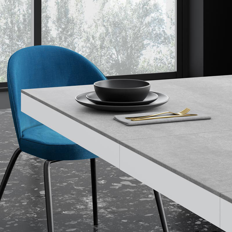 256cm Solid Oak Pedestal Dining Table, Concrete