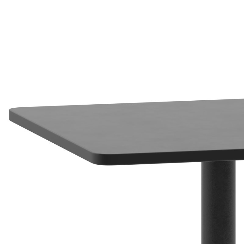 Table carrée pour l'intérieur et l'extérieur en aluminium à plateau lisse avec base Siward, H 27,5 po x l 23,5 po x P 23,5 po