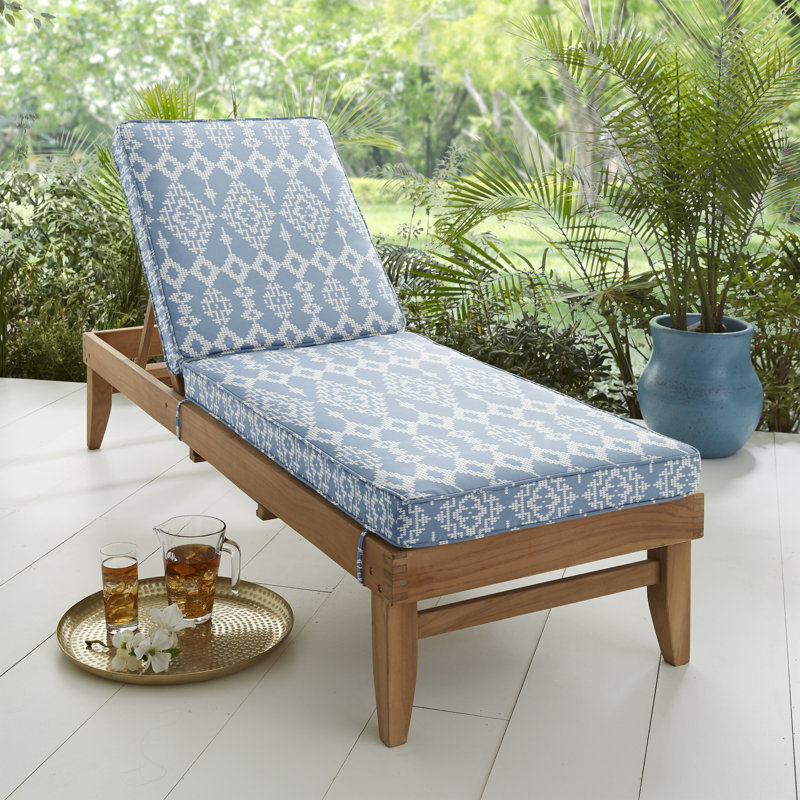 Coussin de chaise longue d'extérieur Pacheco, Orange / blanc, L 25,00 po x P 79,00 po
