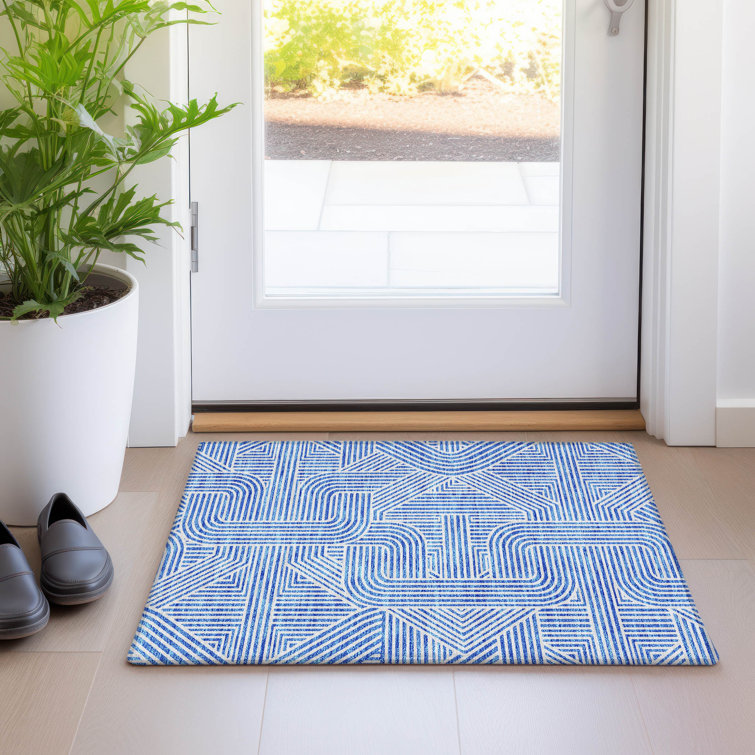 Premium Machine Washable Prisco Blue Rug