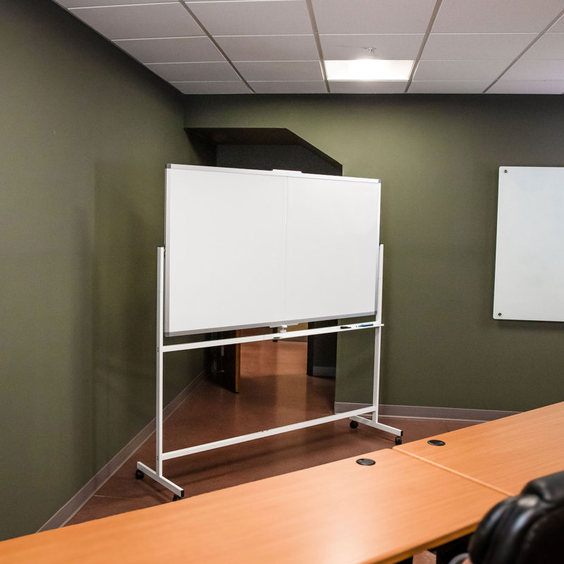 Double-Sided Magnetic Mobile Whiteboard with Markers