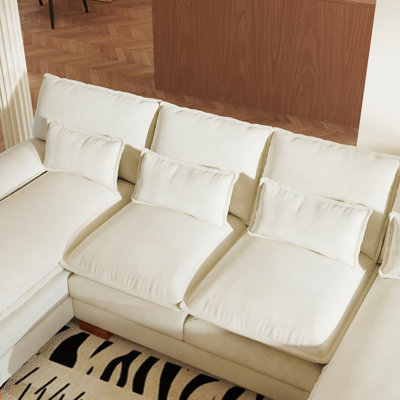 112" U Shaped Modern Chenille Sectional Sofa