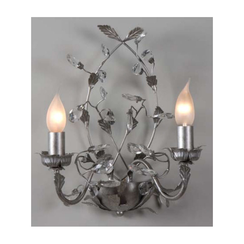 Glasscock Candle Wall Light, Brushed Silver