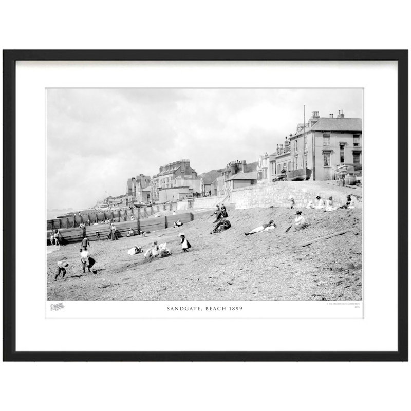 Sandgate, Beach 1899 by Francis Frith - Single Picture Frame Print, 28cm H x 36cm W x 2.3cm D