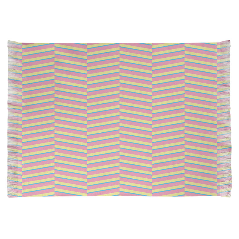 Tapis rose rayures, Non
