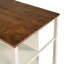 Ensemble d'îlot de cuisine 3 pièces 45 po avec 2 sièges, ensemble de table de salle à manger en bois d'hévéa avec 2 tablettes ouvertes pour petits espaces, noyer + blanc crème, îlot de cuisine