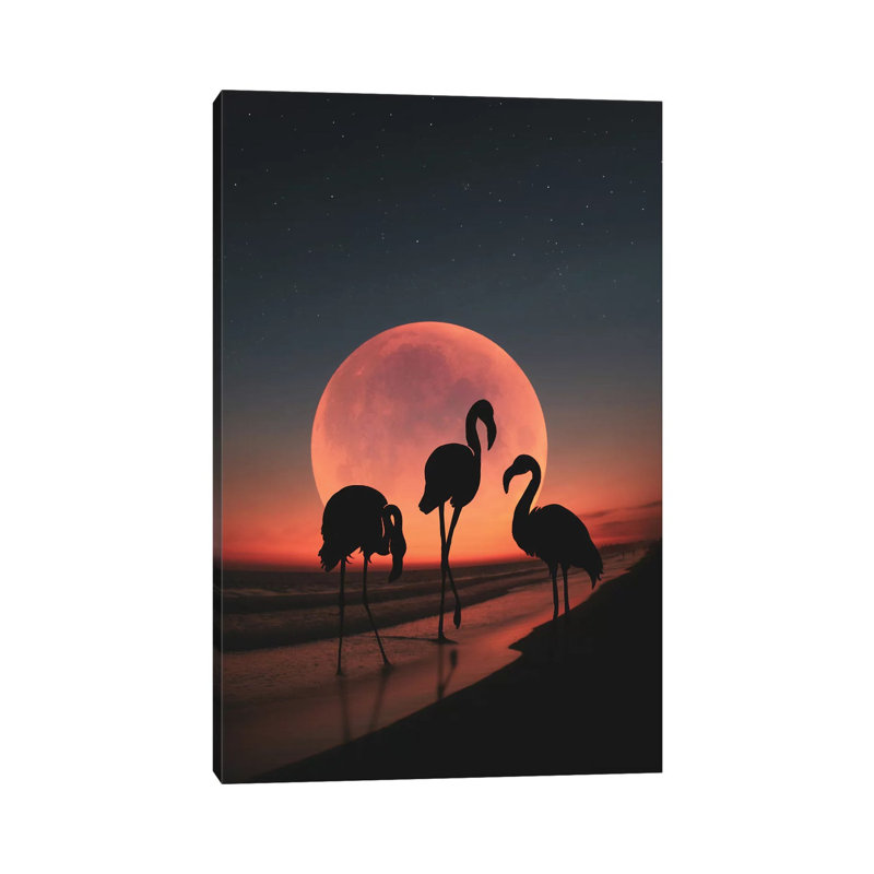« Flamingo II » par Abdullah Evindar-reproduction de photo, Toile tendue, Pas de tapis, H 26 po x l 18 po x P 1,5 po