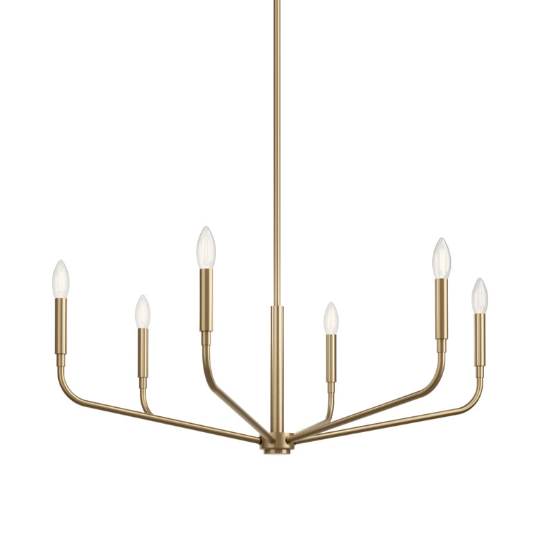  Lustre classique / traditionnel en acier à intensité variable, Bronze, H 17,5 po x l 32 po x P 32 po, 6