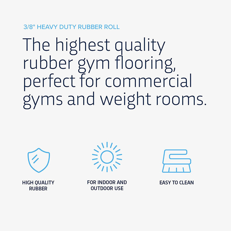 FlooringInc Heavy-Duty 4'x10'x3/8"' Rubber Roll, Black