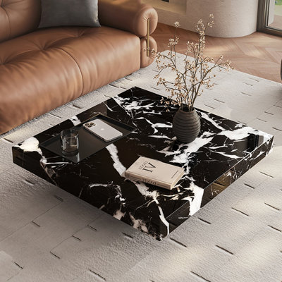 Luxury-Style Square Marble Coffee Table