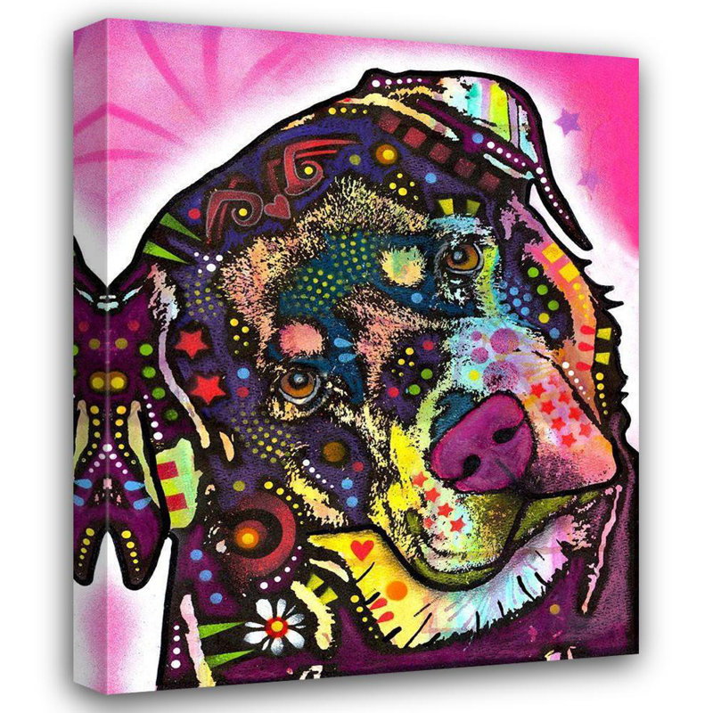 Art sur toile de la collection Dean Russo de Red Barrel Studio®: Rottie, H 18 po x l 15 po