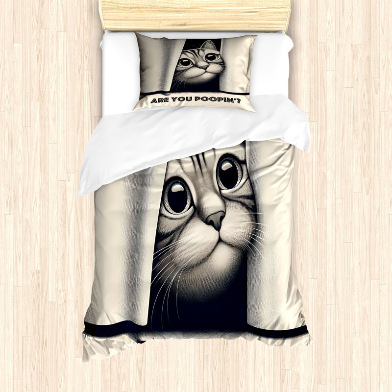 Cat Duvet Cover, Twin Duvet Cover + 1 Standard Shams