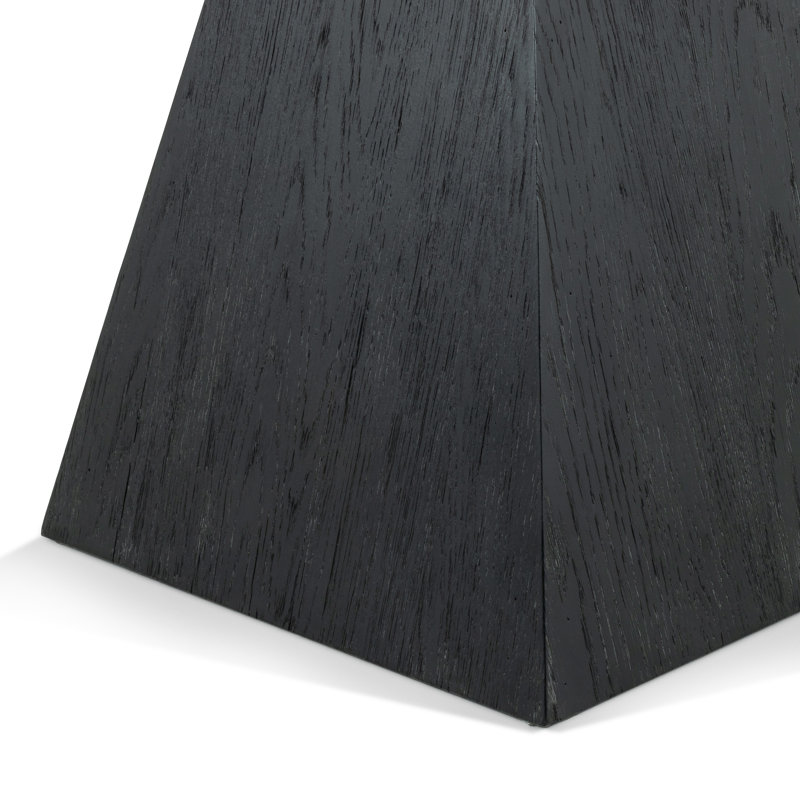 Sargon Round Stone Dining Table, Bluestone/Washed Black