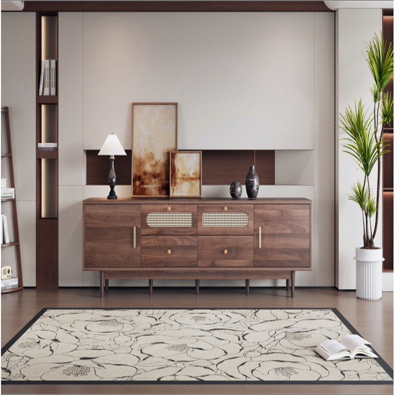 Meuble télé 76 po avec tiroirs pour le salon / la chambre à coucher, centre de divertissement moderne et chic pour téléviseur de 85 po ou moins, centre de divertissement avec rangement