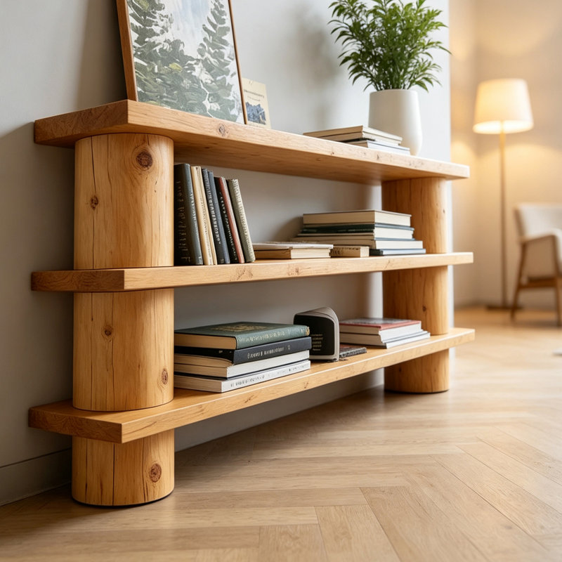 Console simple de style campagne américaine, H 33,5 po x l 86,6 po x P 13,8 po