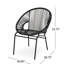Fauteuil d'extérieur profilé, construction en fer noir, l 28,28 po x L 26,49 po, H 33,15 po, conception moderne et élégante, structure, l 28,28 po x L 26,49 po