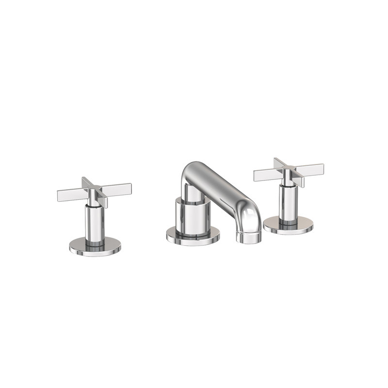 Tolmin Widespread Bathroom Faucet with Drain Assembly, Polished Chrome