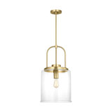 Anders 1 Light Kitchen Pendant In Midnight Black Finish With Clear Shade