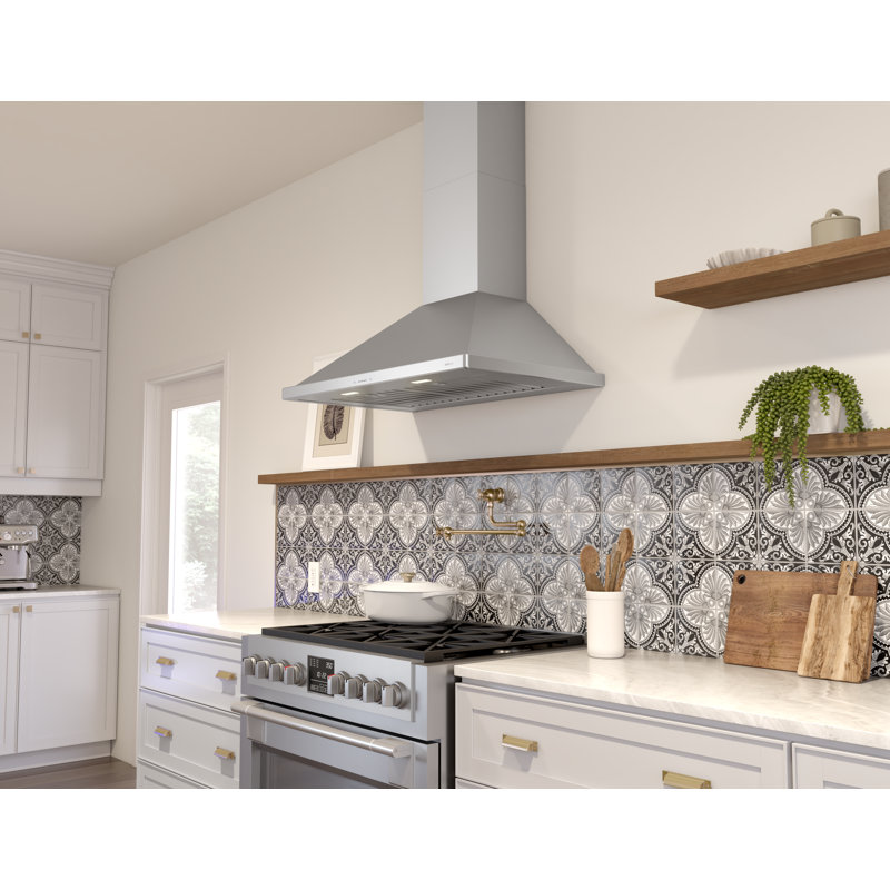 Core 36" 650 CFM Convertible Wall Mount Range Hood in Silver with Nightlight