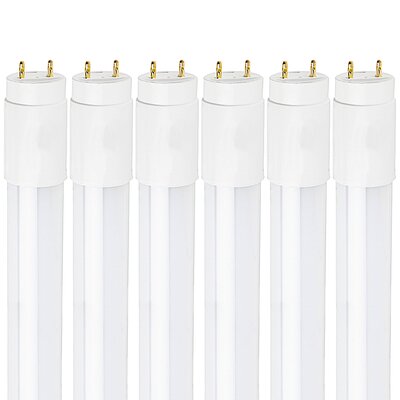 18 Watt (32 Watt Equivalent), T8 LED, Non-Dimmable Light Bulb, G13/Bi-pin Base -  Luxrite, LR34184-6PK