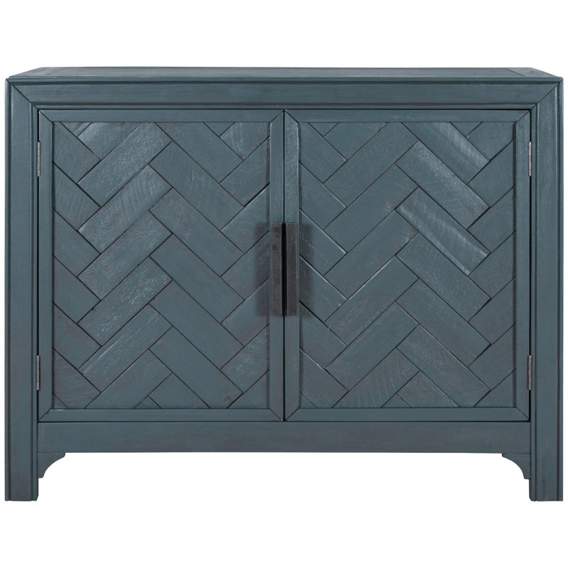 Armoires modernes de 40 po avec portes au design unique et 1 tablette réglable, Bleu antique