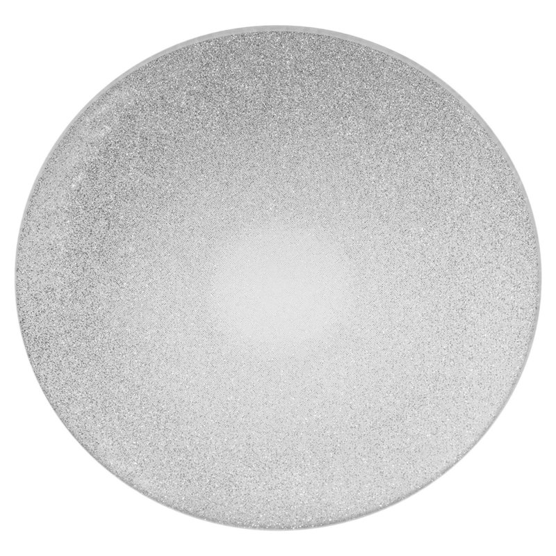 Glass Decorative Plate 1, 0.4cm H x 15cm W x 15cm D, Silver