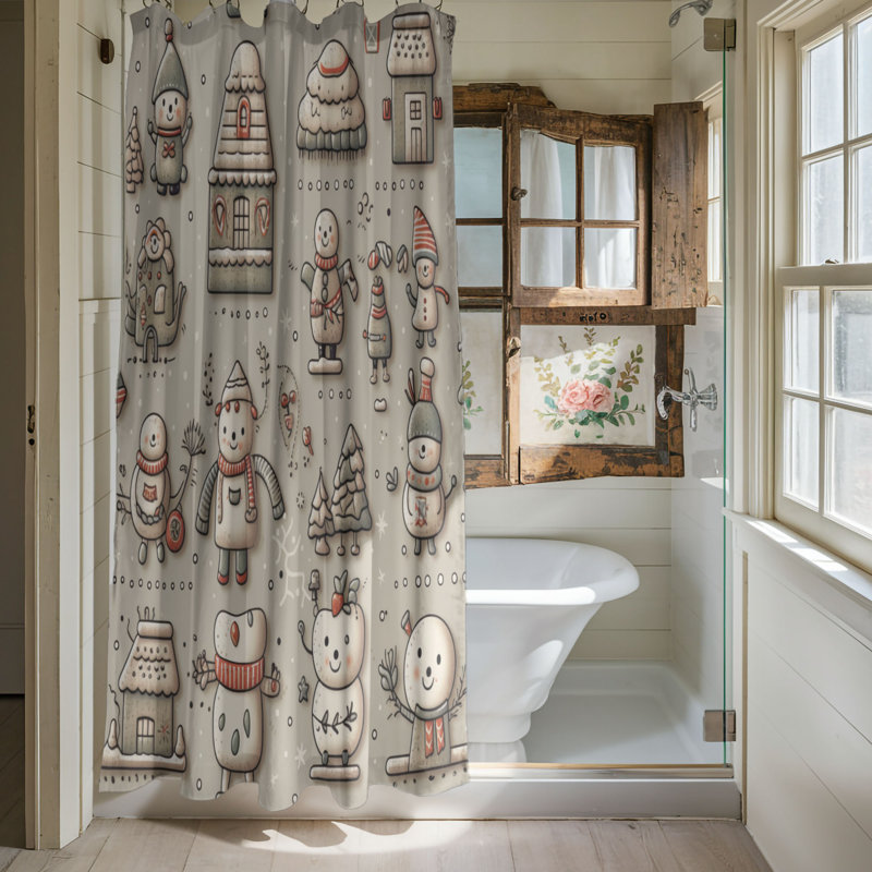 Rideau de douche Snowy, H 74 po x l 71 po