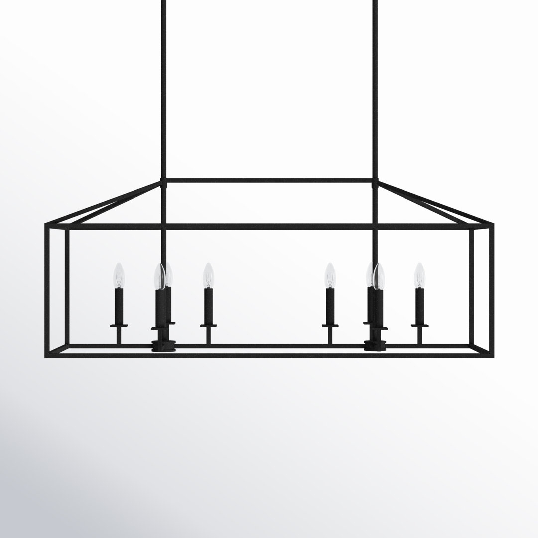 Ellis 8 - Light Kitchen Island Rectangle Pendant Joss & Main Bulb 