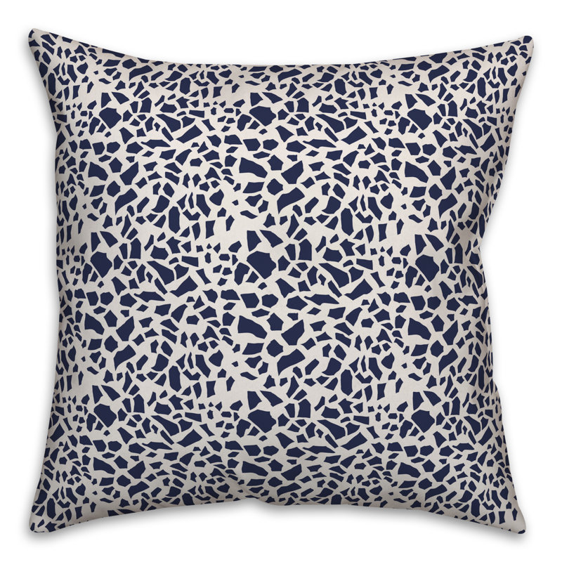  Coussin Dash, 16 po x 1 po, Blanc / bleu marine géométrique 2