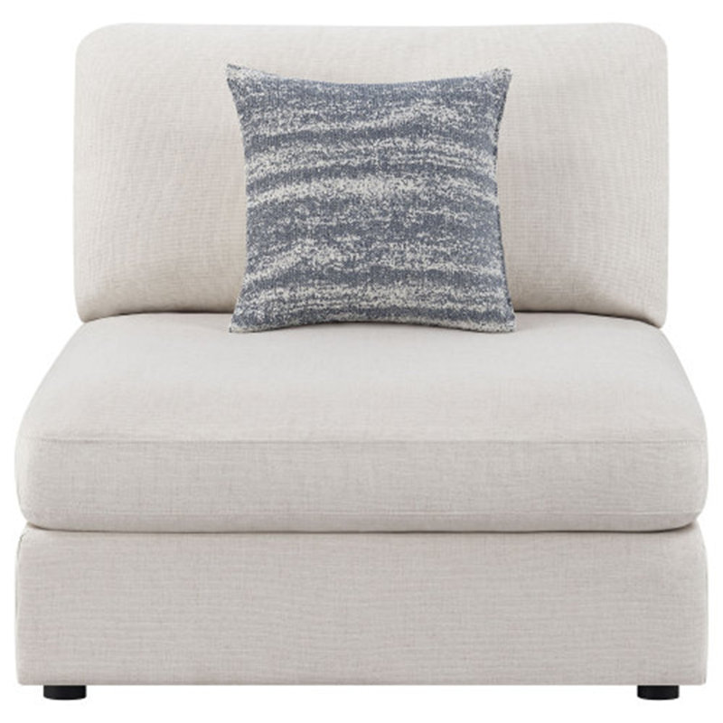 Chaise rembourrée sans accoudoirs avec coussins Duncan, Beige