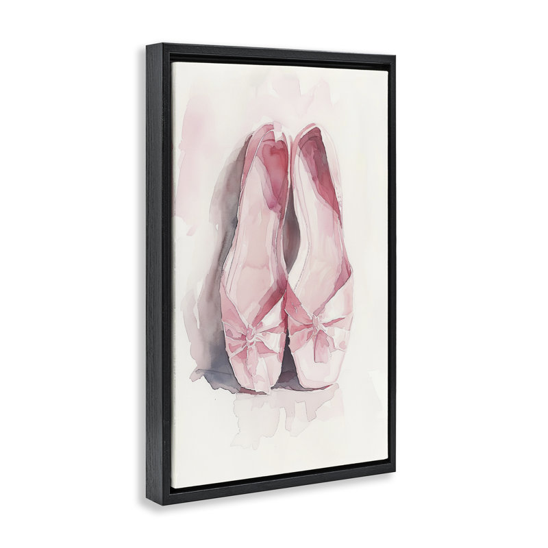 Cadre flottant de chaussons de ballet Soft Blush, design par Ray Powers, Cadre flottant noir de jais, H 25 po x l 17 po