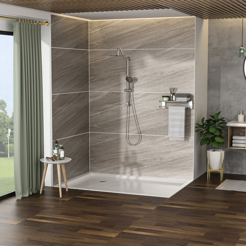 10" Brushed Nickel Shower Kit - Dual Heads With 5 Water Flow Modes Massage, Bubbly, Rain, Rain&Bubbly, Rain&Massage Wall Mounted, Comes Arm, Hose, Adjustment Rod And Valve Core Compatibility Info