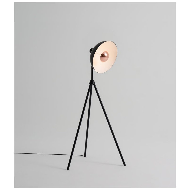 Apollo Floor Lamp, Black/Black Wood