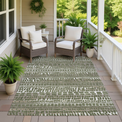 Tapis abstrait intérieur / extérieur lavable à la machine Chantille ACN2540
