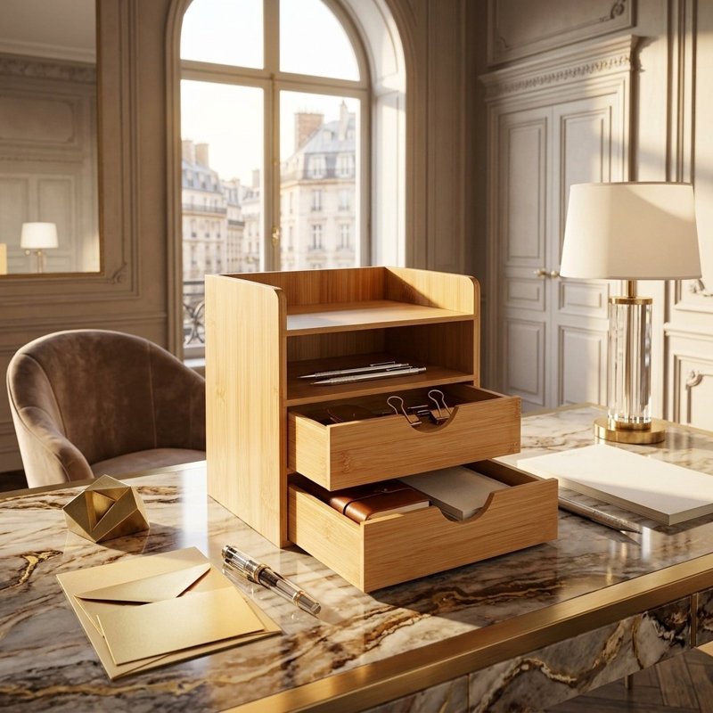 Solid Wood Desk Organiser