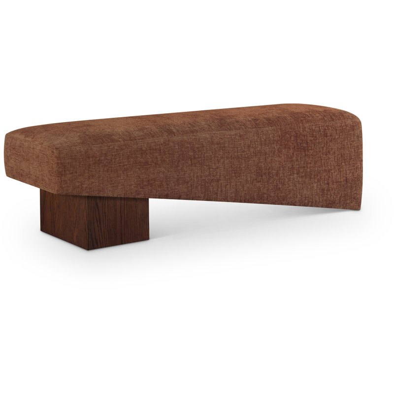Banc en tissu Alora, Tissu de polyester cognac, Brun