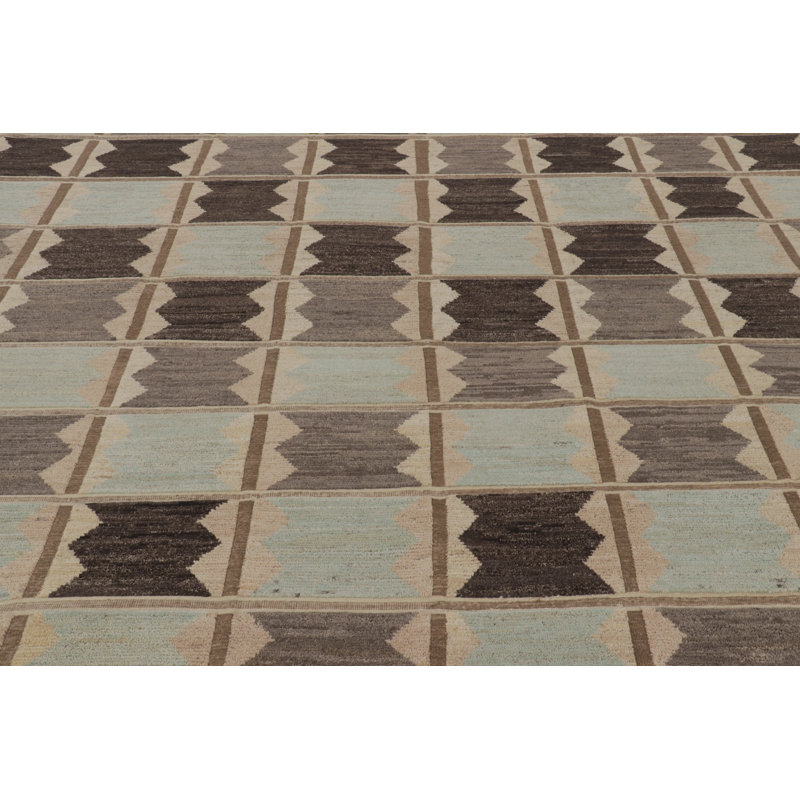 Scandinavian Wool Geometric Area Rug, Rectangle 12' x 15'