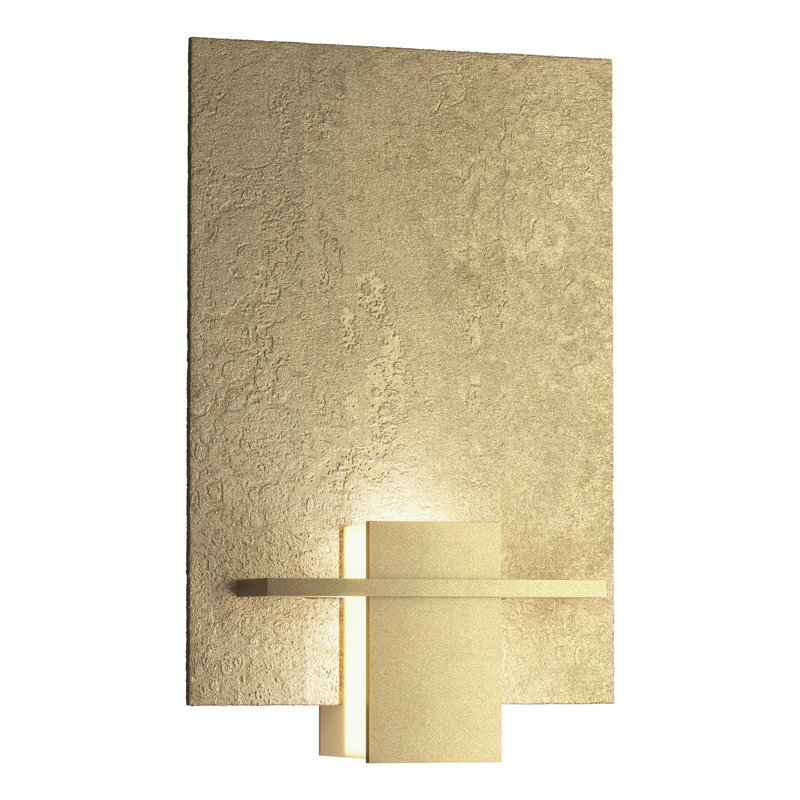 Applique murale encastrée 1 lumière Aperture, Verre d'art blanc, Or doux