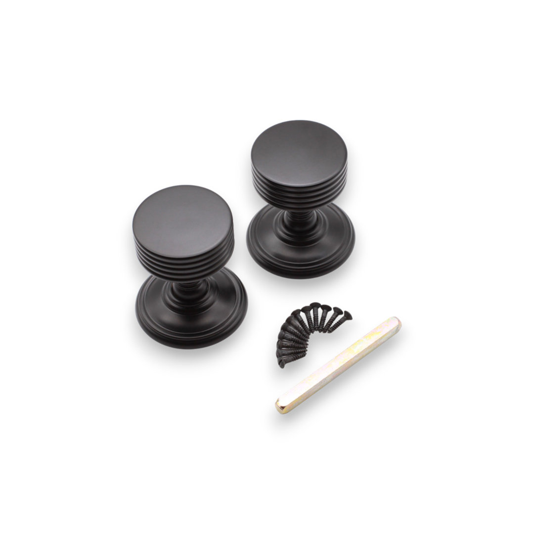 Spira Brass - Oxford Mortice Door Knob - Solid Brass - Matt Black - 2 Pack - Image 4