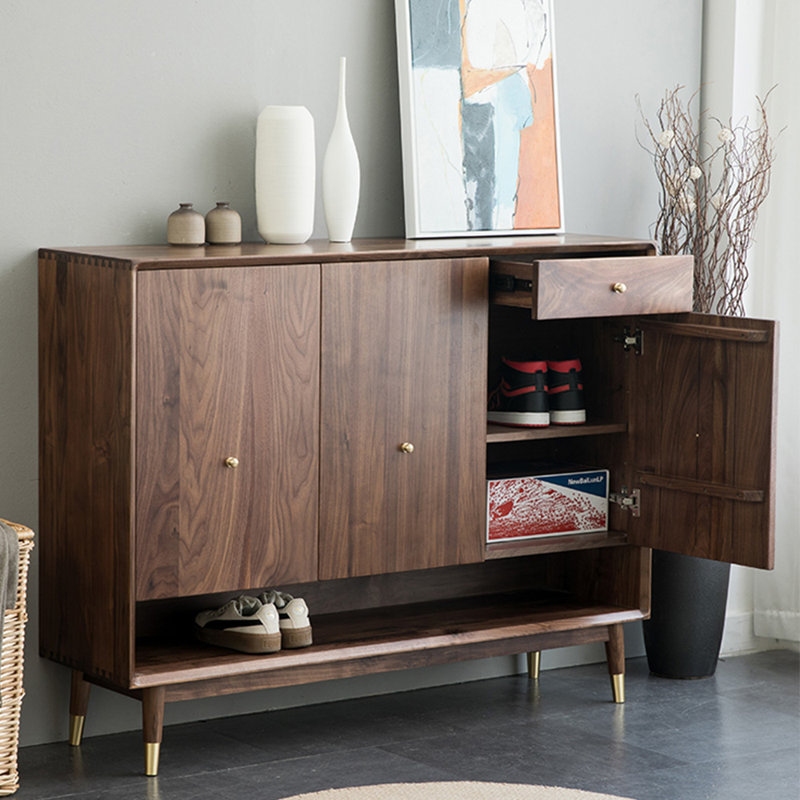 Retro large capacity storage shoe cabinet