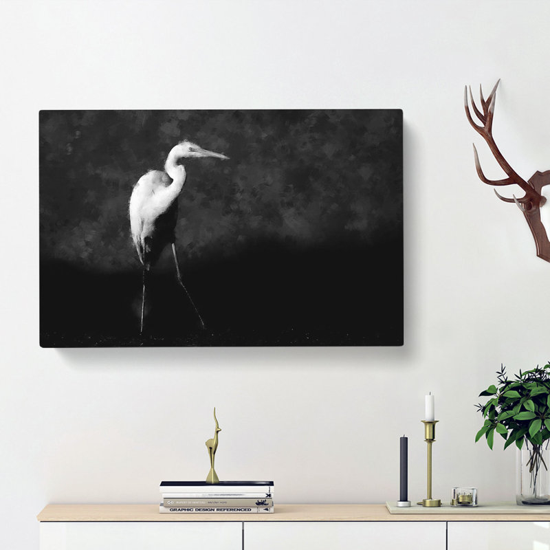Stork Bird - Wrapped Canvas Painting, 50cm H x 76cm W x 3cm D