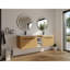 Meuble-lavabo mural 72 po avec lavabo de comptoir en résine et 1 tablette de rangement, 4 portes à fermeture douce (KD-Packing)