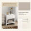 Table de chevet, ensemble de 2, table de chevet avec coins arrondis, blanc