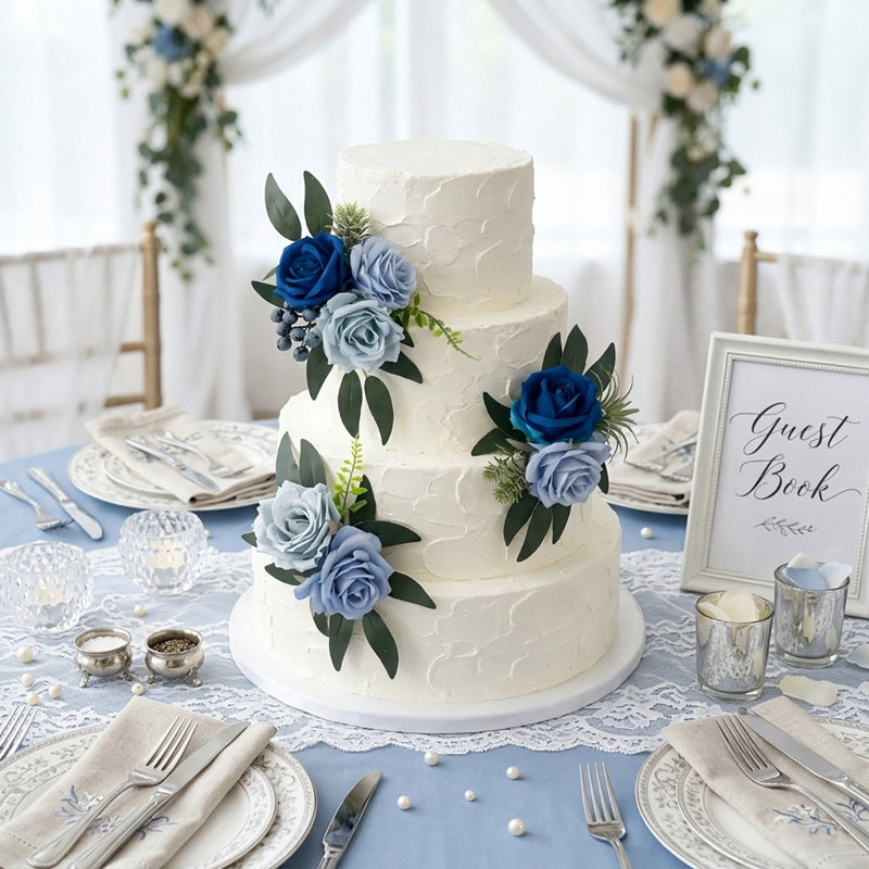 3 pièces de fleurs de gâteau de mariage pour gâteau